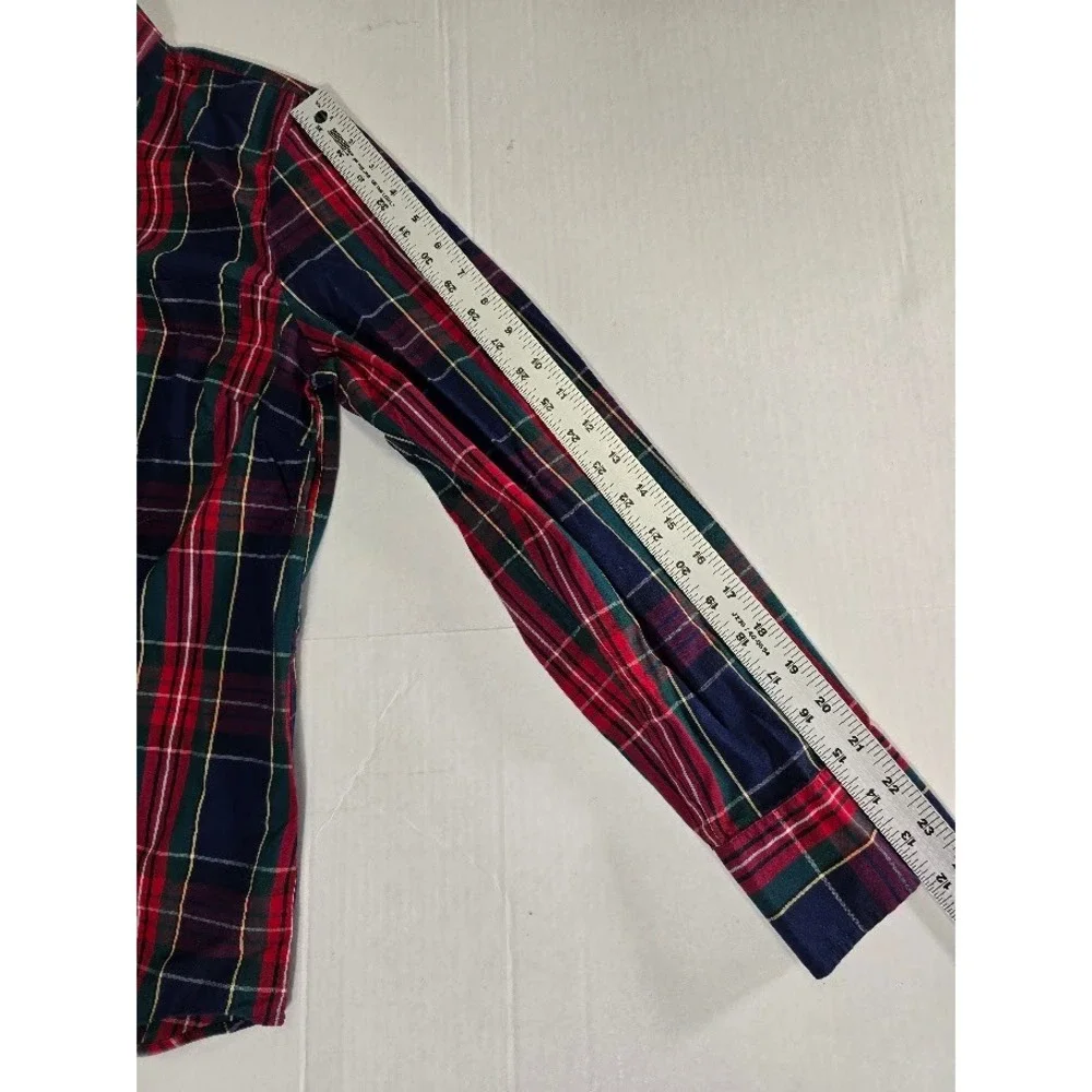 J. Crew Men's Large Plaid Button Down Shirt Long Sleeve Red Green Blue‎ Casual